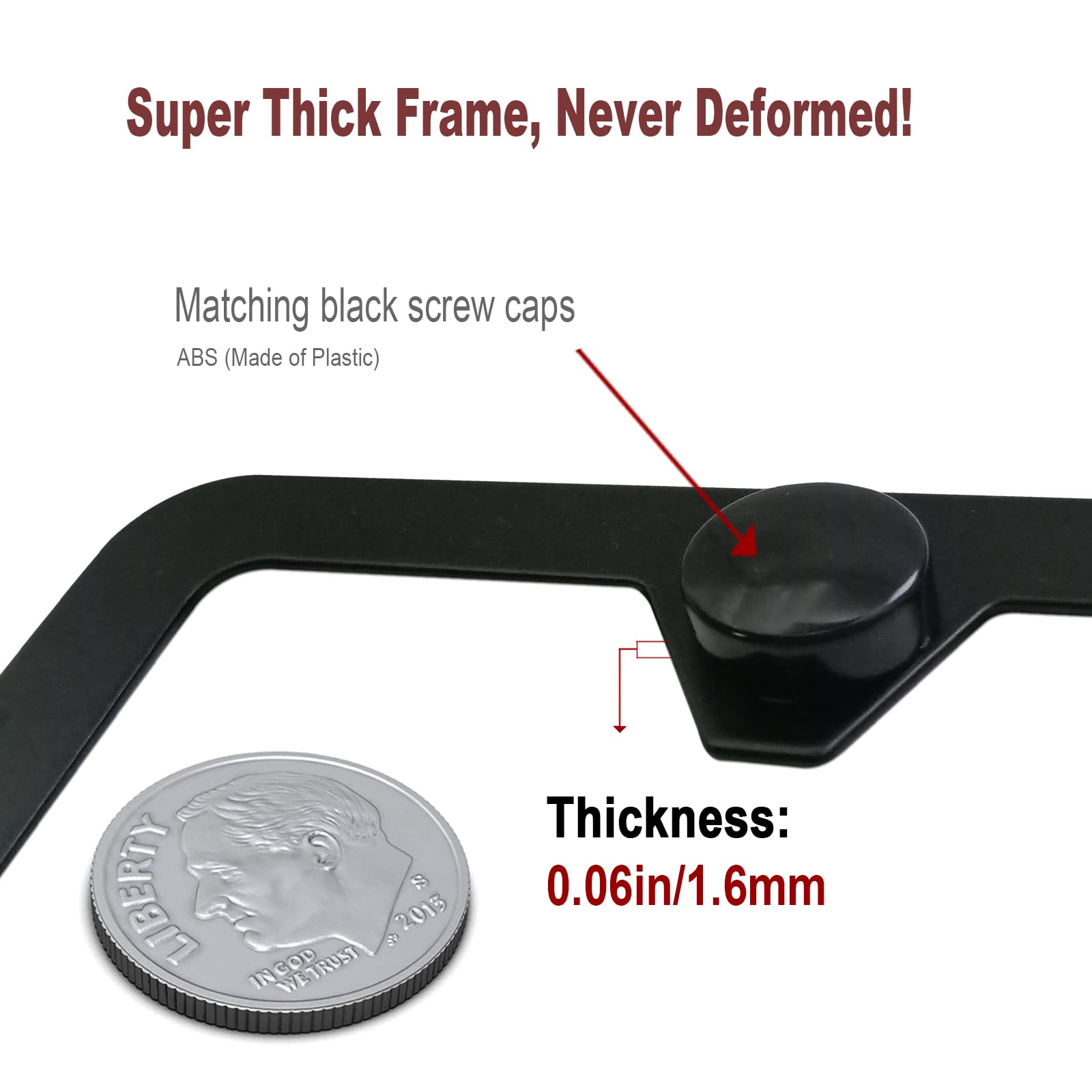 Carbon Fiber License Plate Frame - 100% Real Carbon Fiber Overlays Stainless Steel License Plate Frames | Stainless Steel Anti-Theft License Plate Screws | 1PC Black Gloss Plate Frame