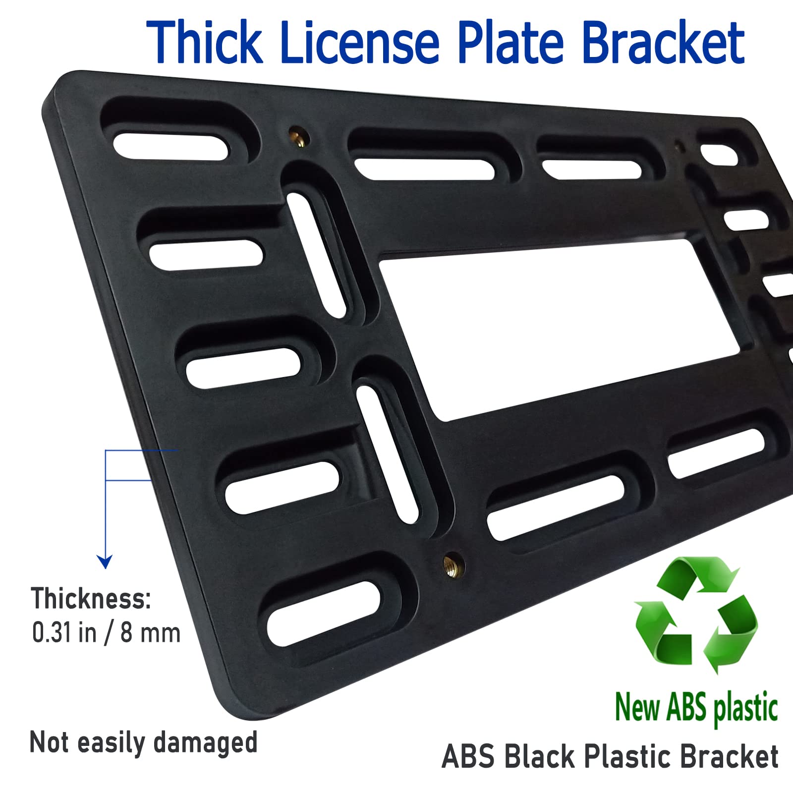 Carbon Fiber License Plate Frame - 100% Real Carbon Fiber Overlays Stainless Steel License Plate Frames | Stainless Steel Anti-Theft License Plate Screws | 1PC Black Gloss Plate Frame
