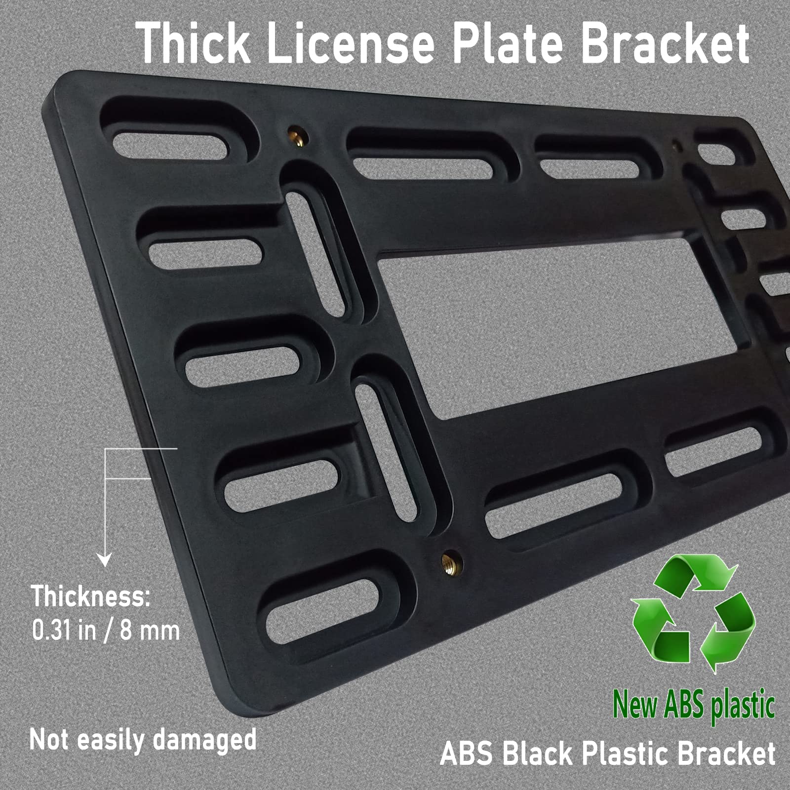 Carbon Fiber License Plate Frame - 100% Real Carbon Fiber Overlays Stainless Steel License Plate Frames | Stainless Steel Anti-Theft License Plate Screws | 1PC Black Gloss Plate Frame