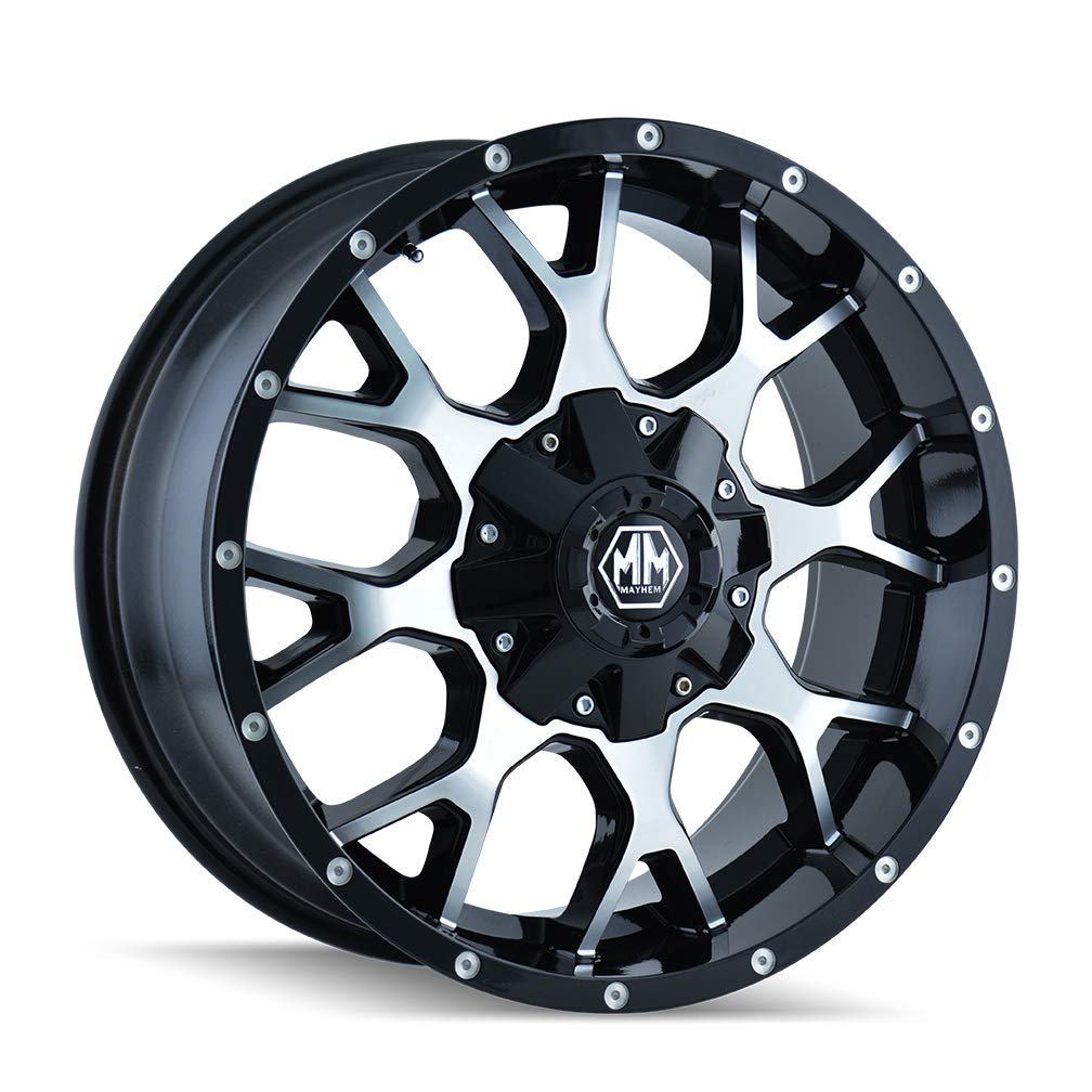 20x9.0 Mayhem Wheels WARRIOR Wheel 0mm ACORN Lug Type 6x135 BLACK/MACHINED FACE BLACK/MACHINED FACE