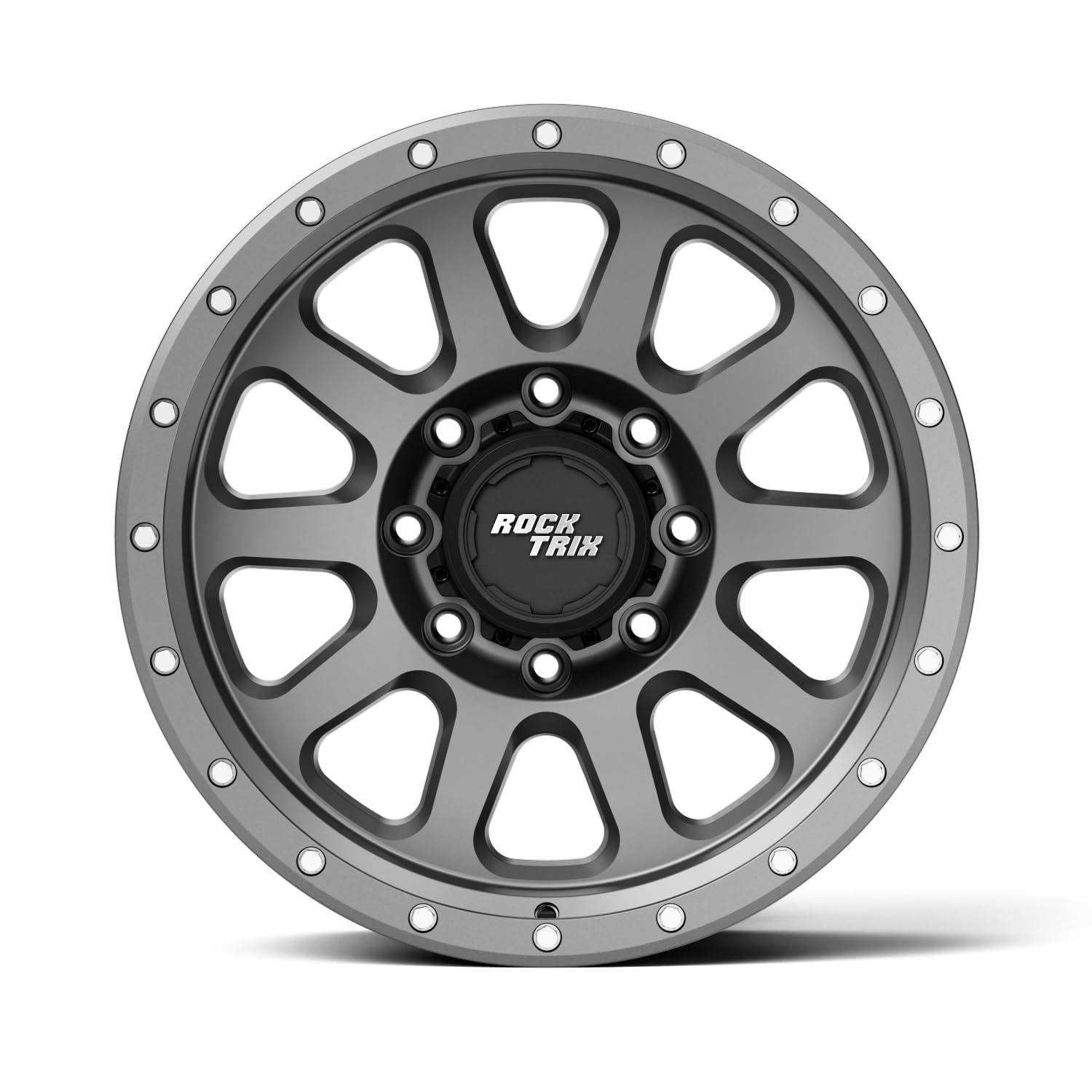 RockTrix RT111 20 inch Wheel 8x165.1 8x6.5 Compatible with Dodge Ram 2500 (1994-2024), 20x9 (-12 Offset, 4.5 Backspace), Black, Also fits Chevrolet GMC 2500 3500