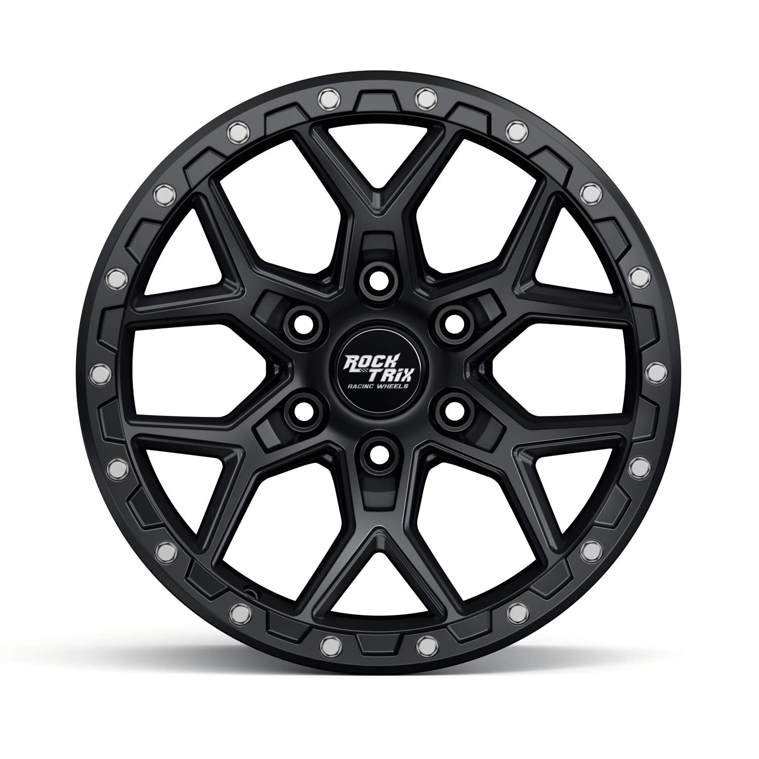 RockTrix RT107 20 inch Wheel Compatible with Chevrolet Silverado 1500 Tahoe 6x5.5" (6x139.7) Bolt Pattern, 20x9 (+12 Offset, 5.5 Backspace), Black, Also fits GMC Sierra Yukon and 2019+ Ram 1500